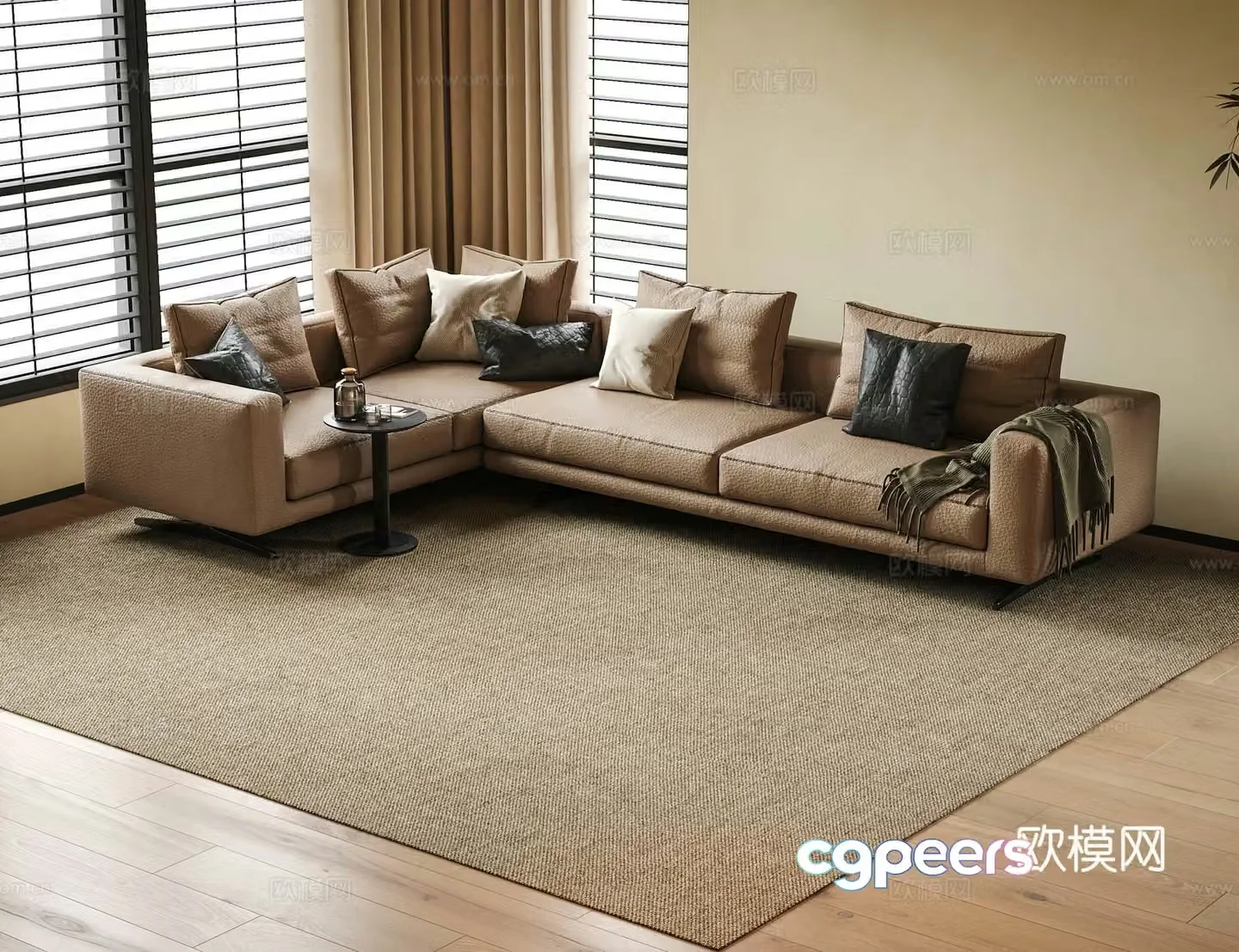 Italian corner sofa multi-person sofa 3D model
