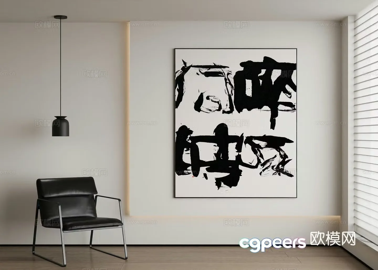 Modern abstract painting decorative painting art hanging painting 3D model