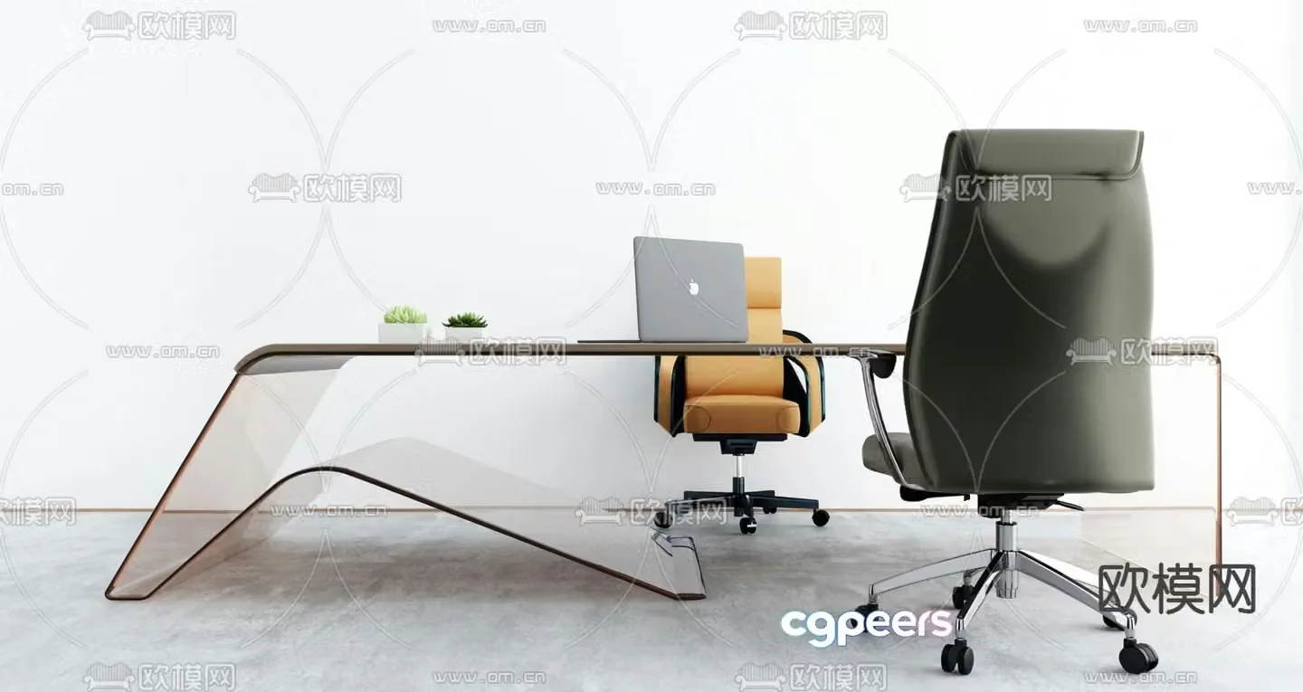 desk executive desk boss desk 3d model