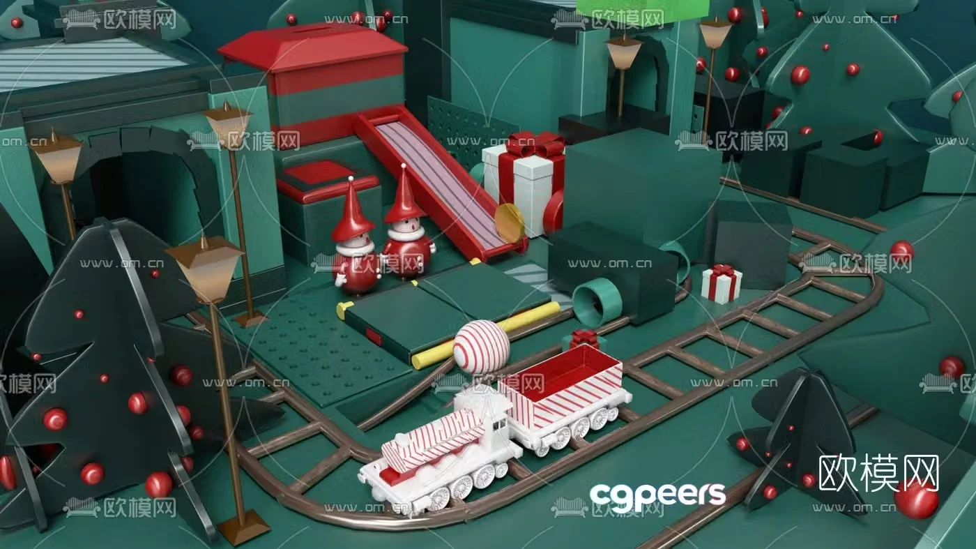Nordic train track toy 3d model
