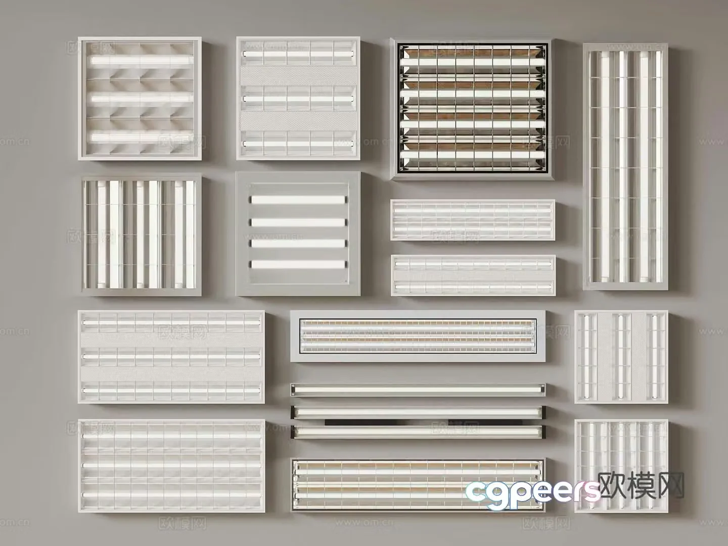 Modern grille light combination 3D model