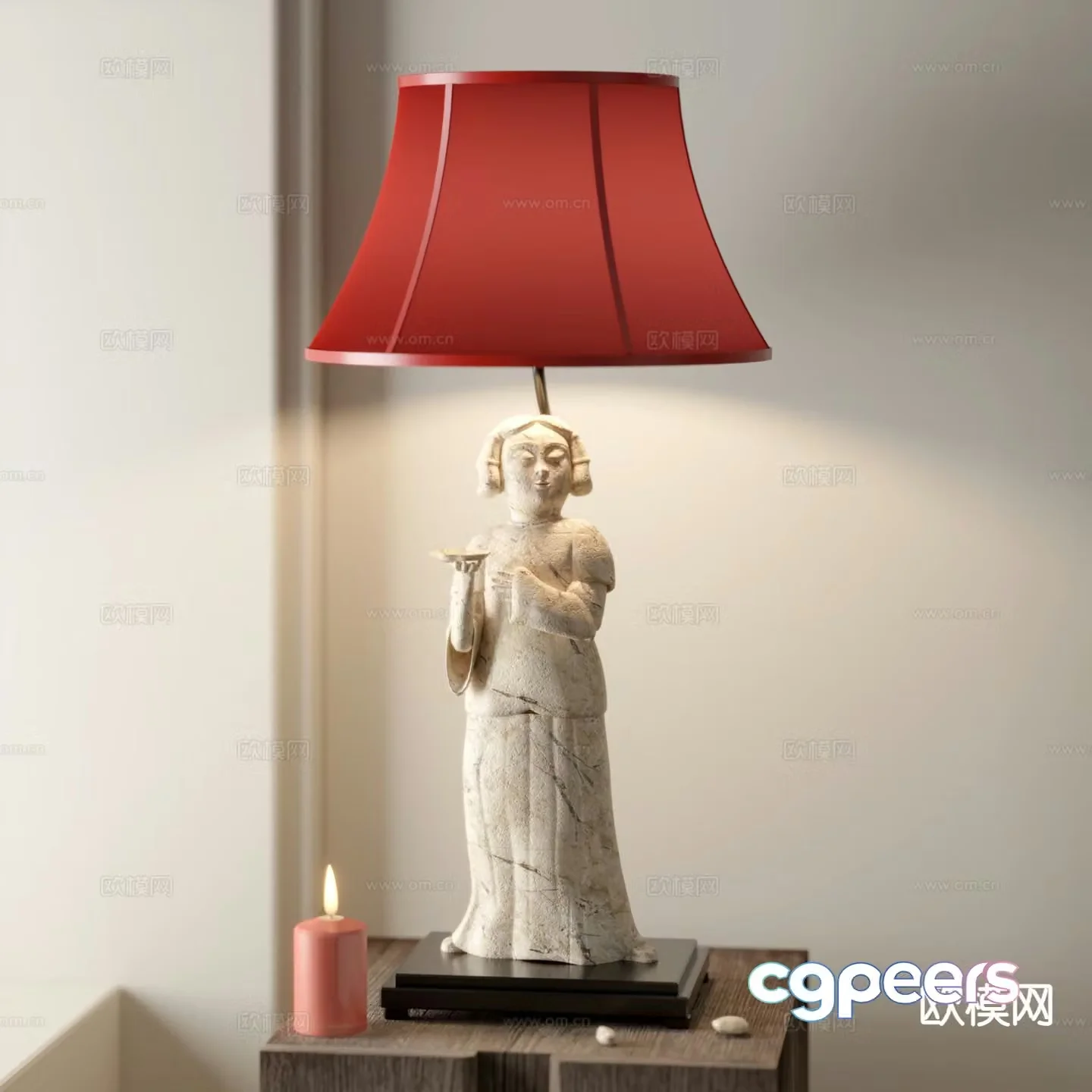 New Chinese style desk lamp ladies desk lamp 3d model