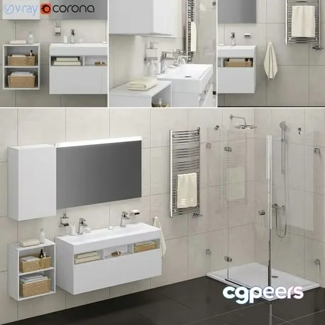 3ds Max Free – Set for bathroom set 01