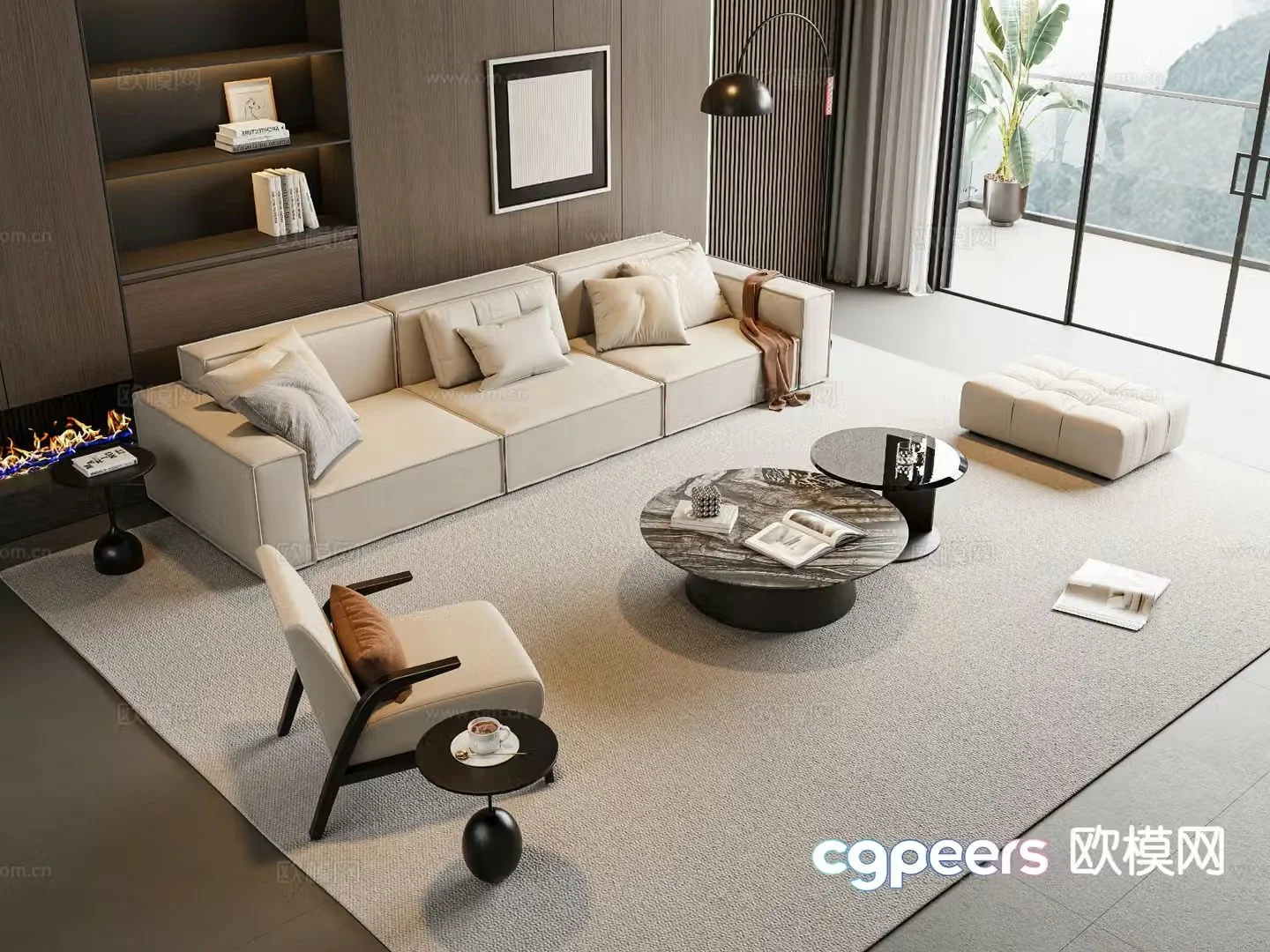 Modern sofa set 3d model
