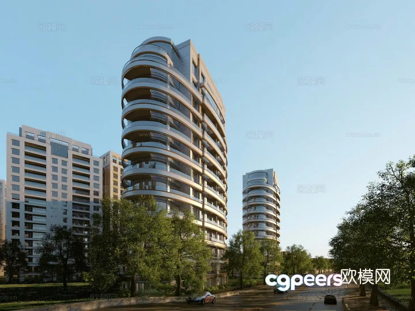Residential building exterior 3d model
