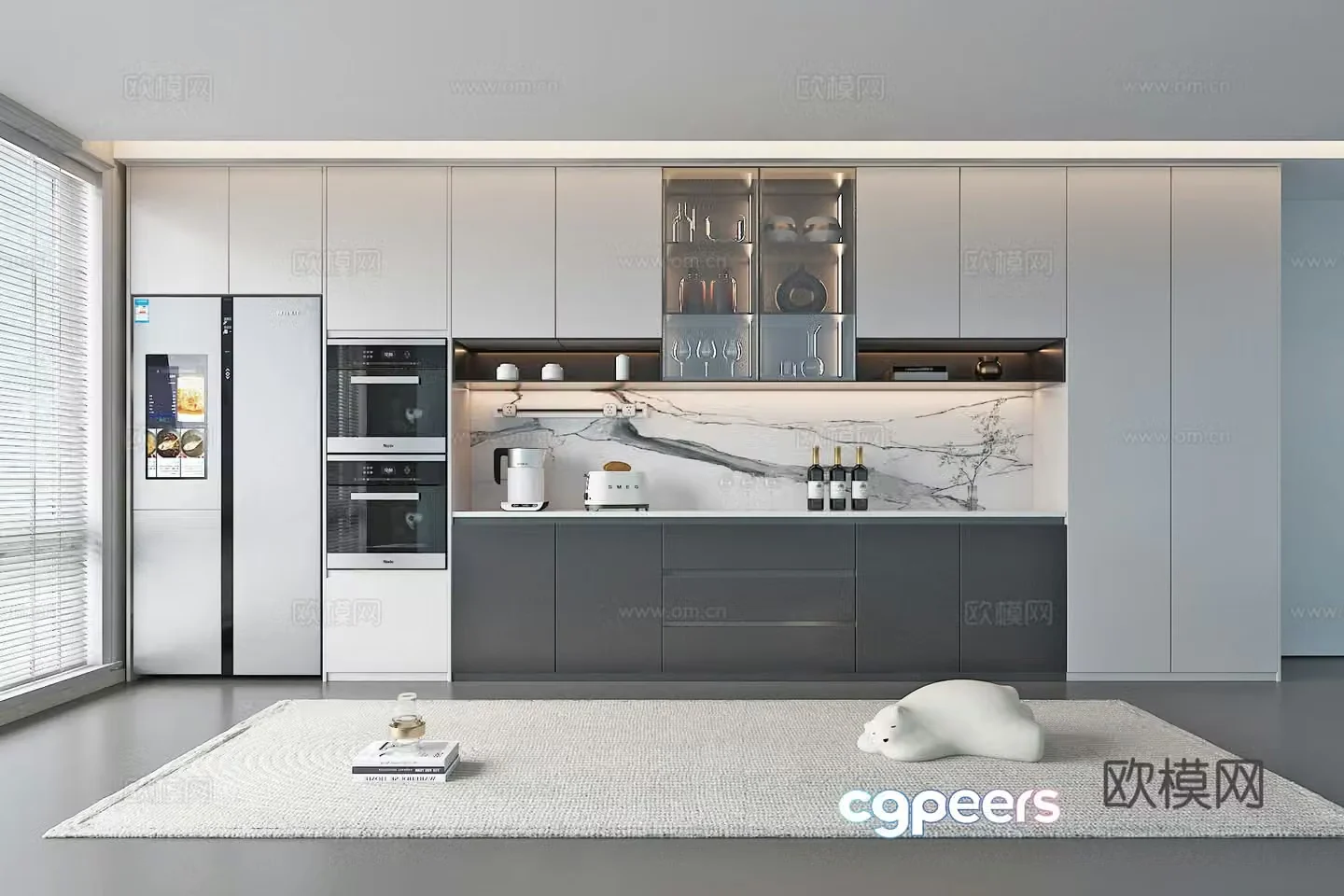 Modern sideboard wine cabinet restaurant cabinet 3d model