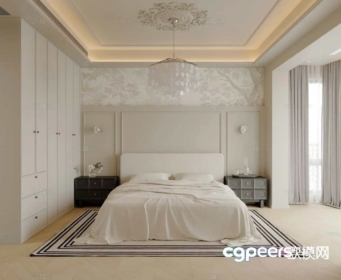 French bedroom master bedroom 3d model