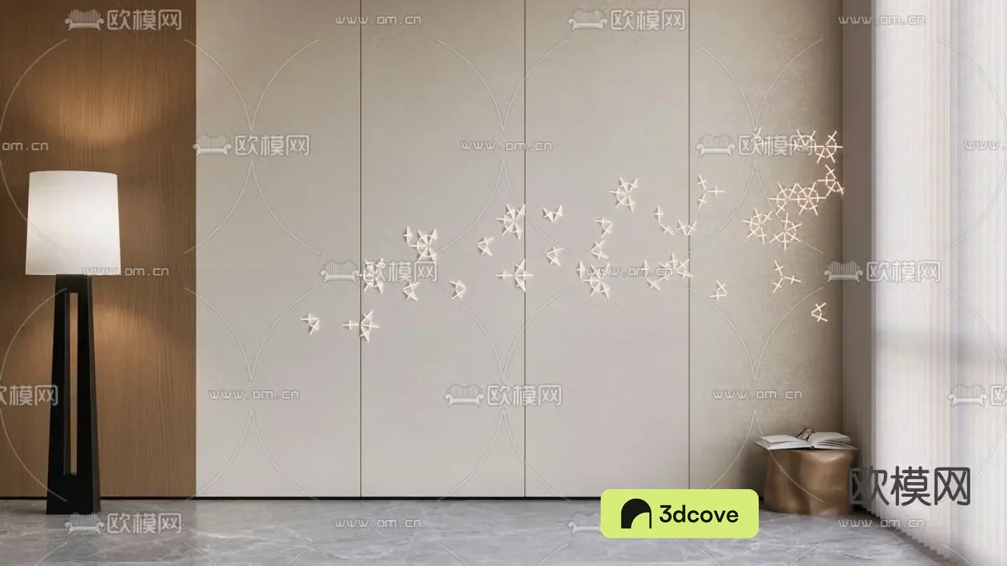New Chinese leather carving background wall glowing relief hard package