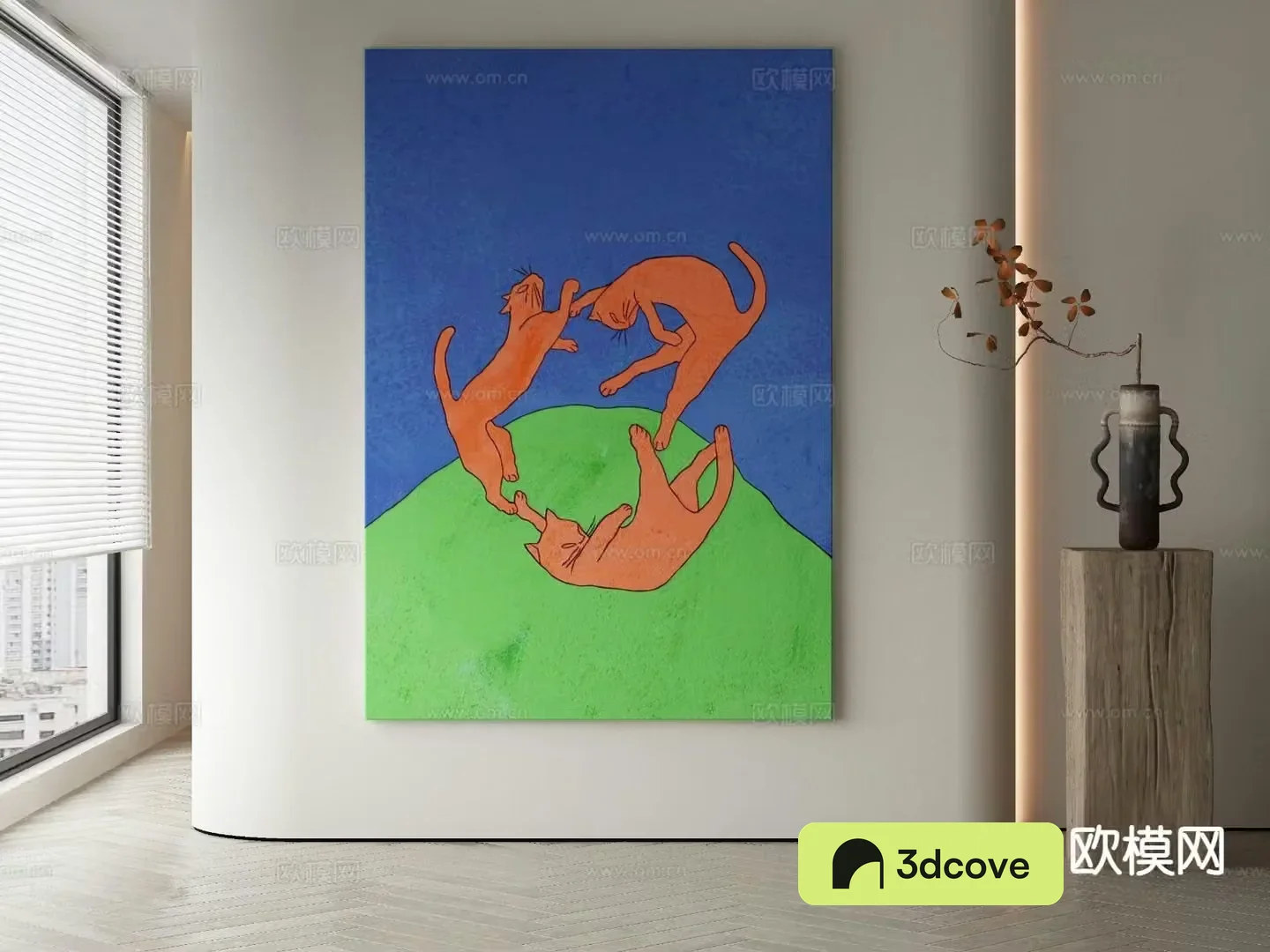 Children’s hanging painting cartoon cat painting
