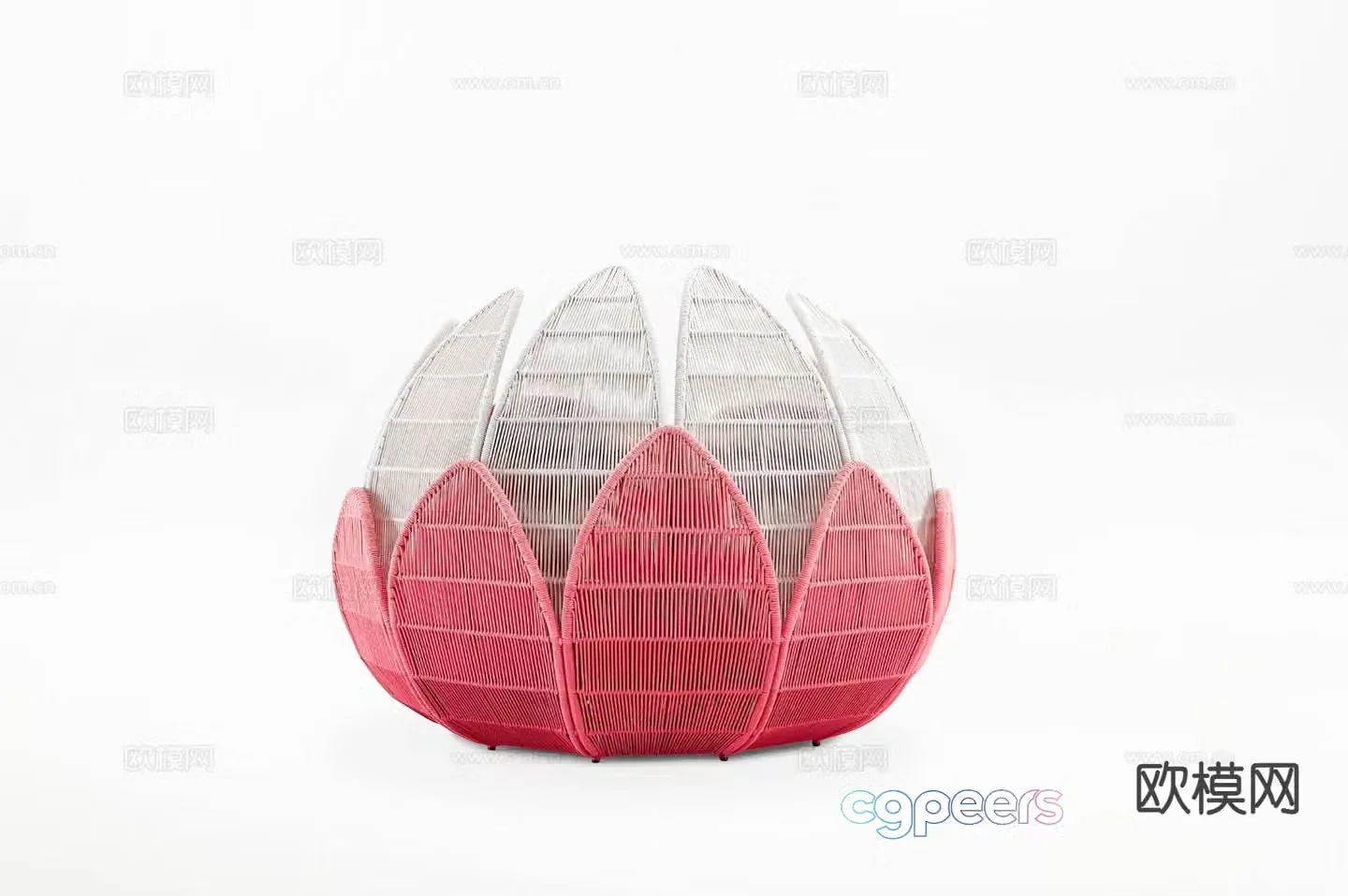 Round bed petal round bed outdoor bed rope bed 3d model