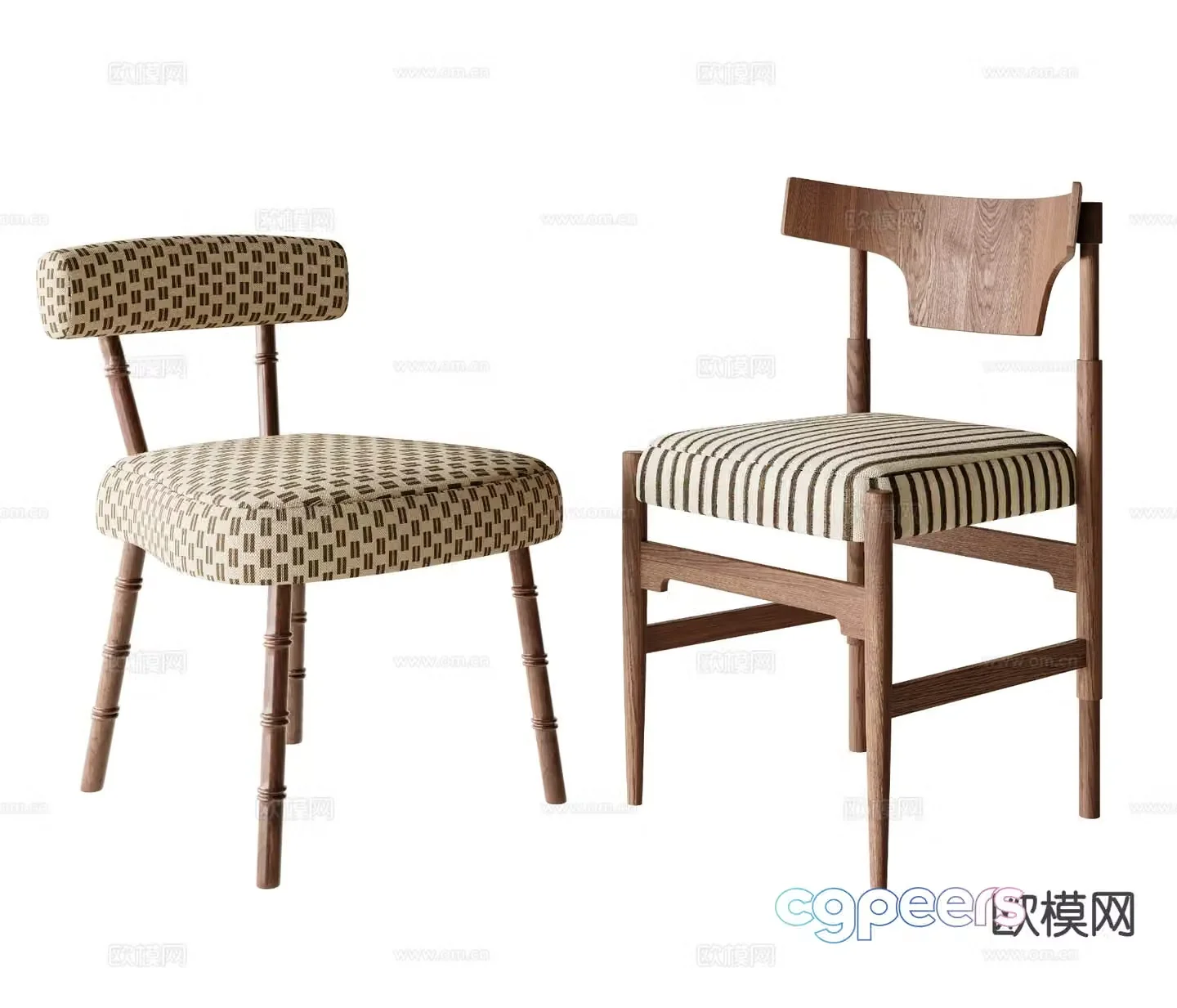 Nordic chair dining chair 3d model