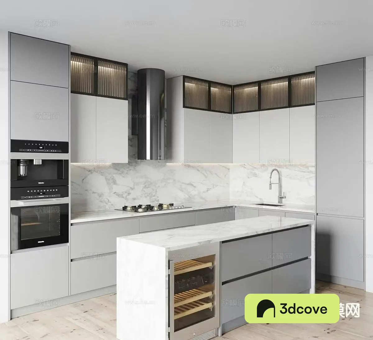 Nordic minimalist kitchen island kitchen