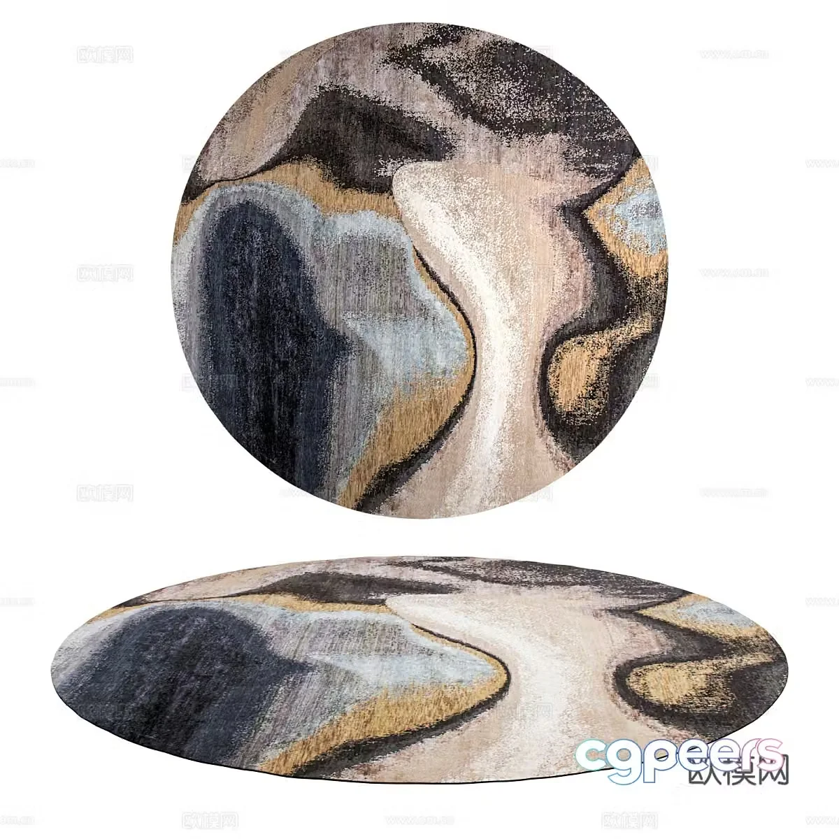 Modern round blanket 3d model