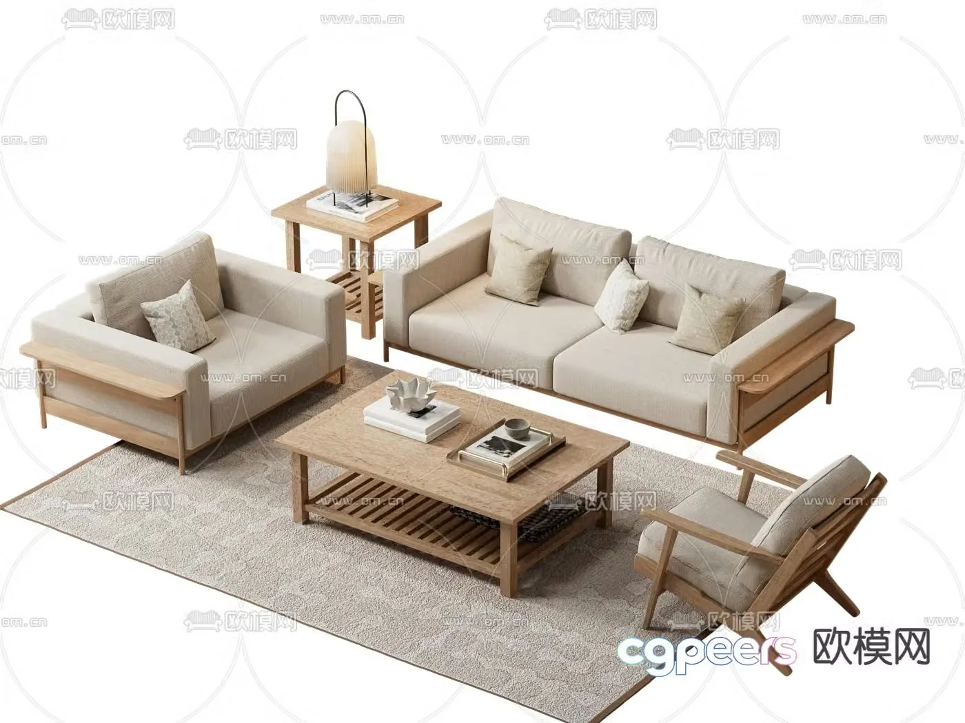 Modern sofa set 3d model