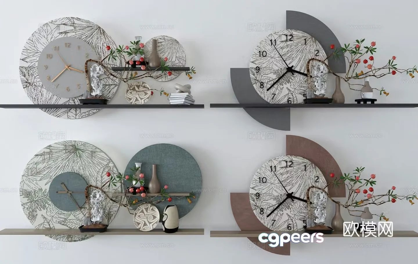 Modern clock wall decoration clock hanging 3d model