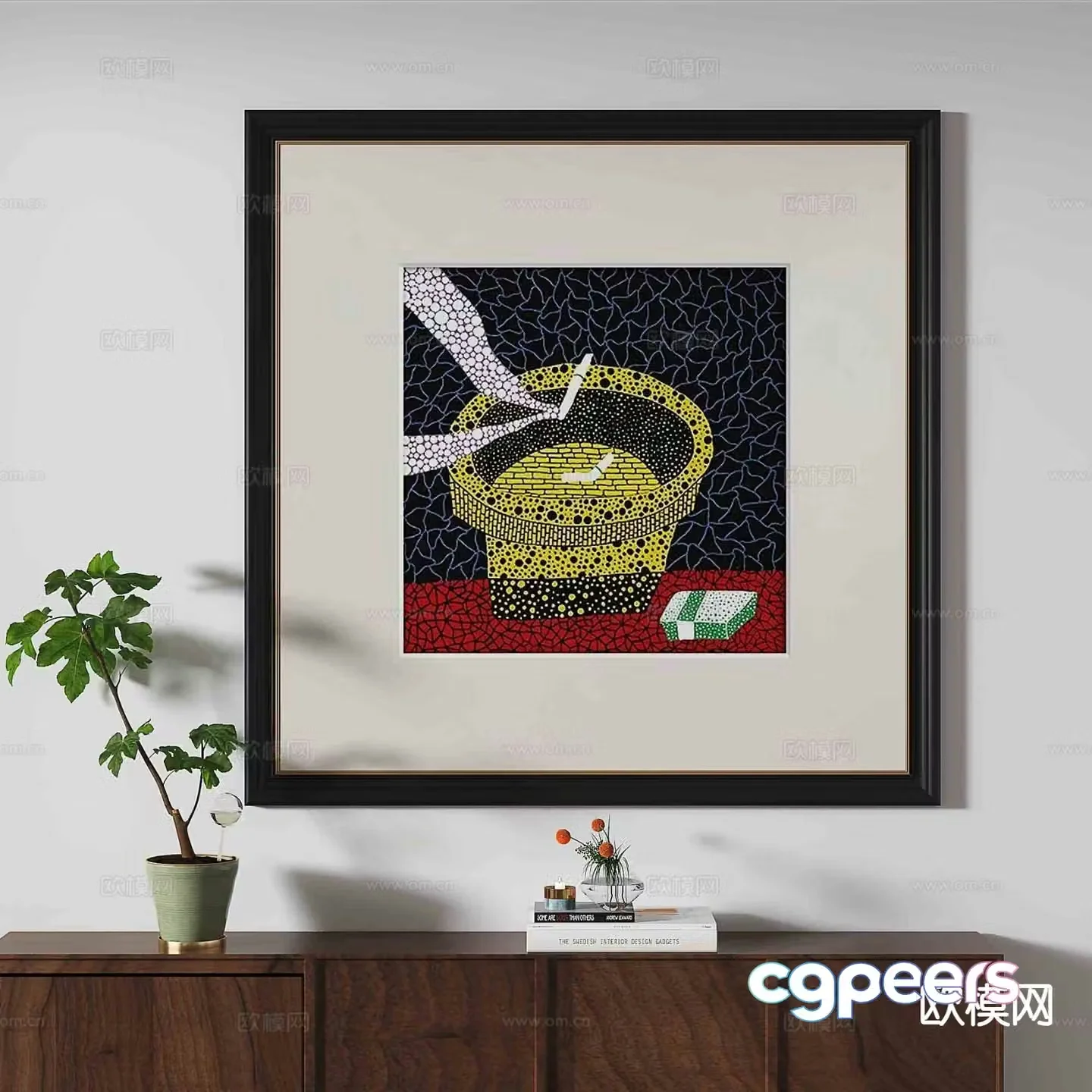 Wabi-sabi texture painting art painting decorative painting 3d model