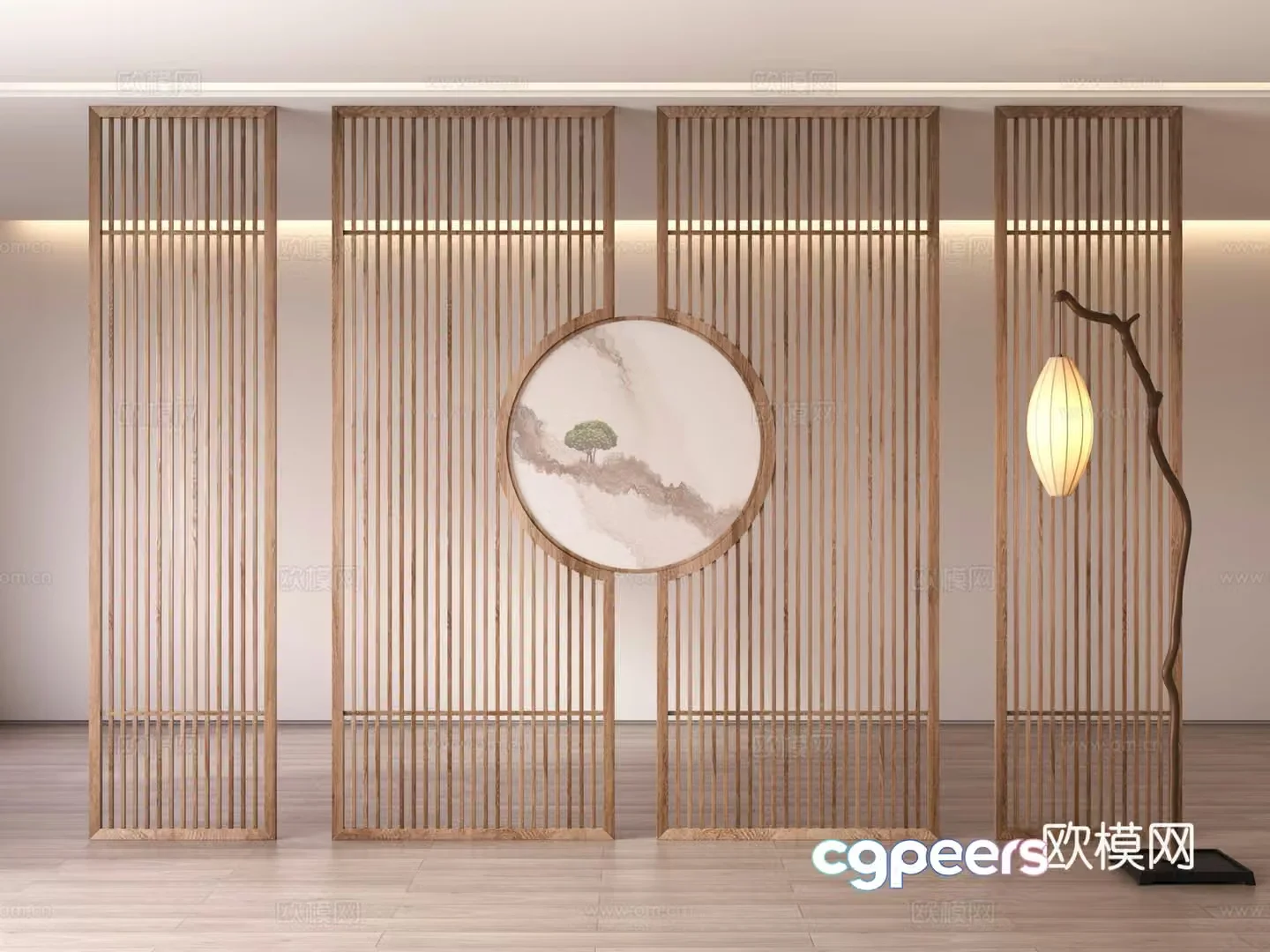 New Chinese grille partition 3D model