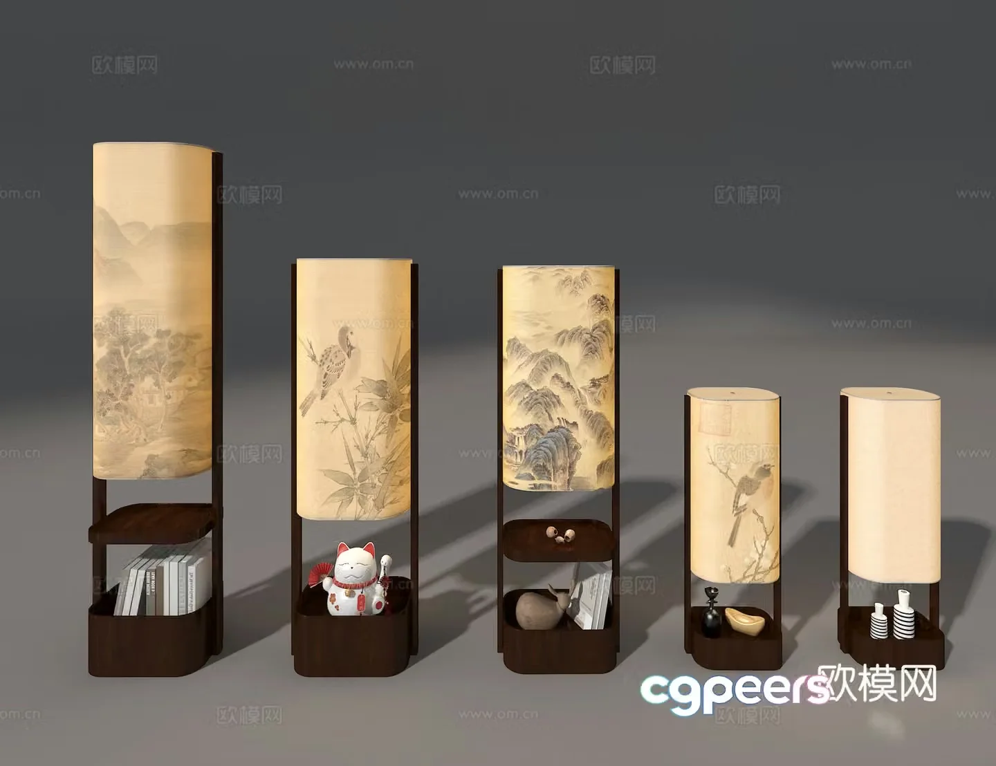 Japanese floor lamp 3d model