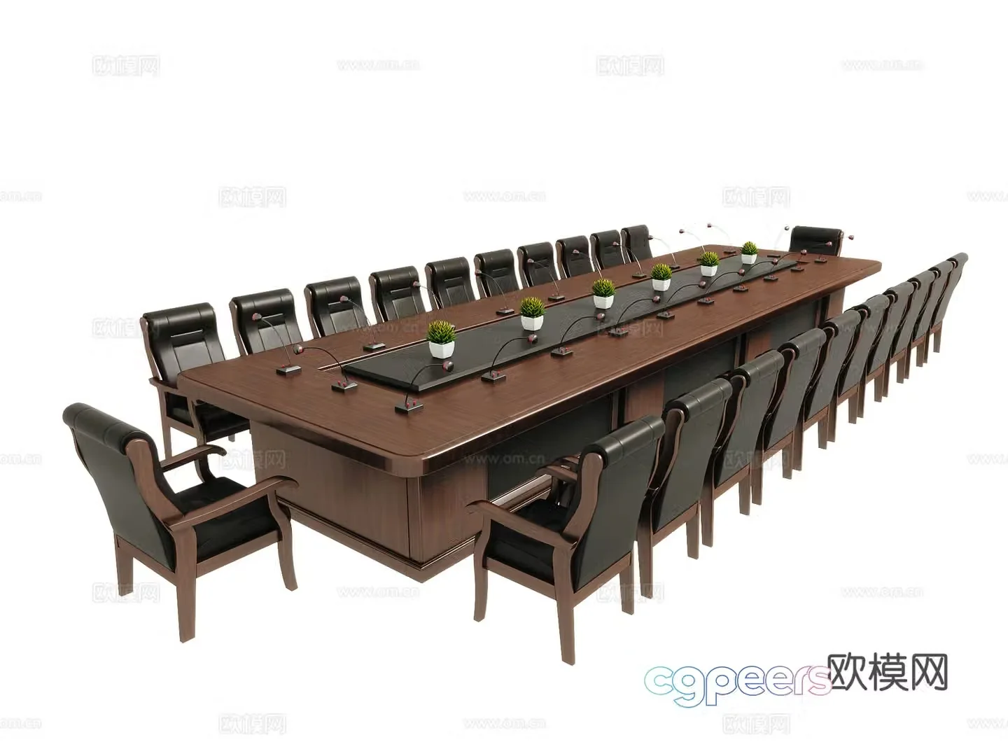 Conference table and chair combination 3D model
