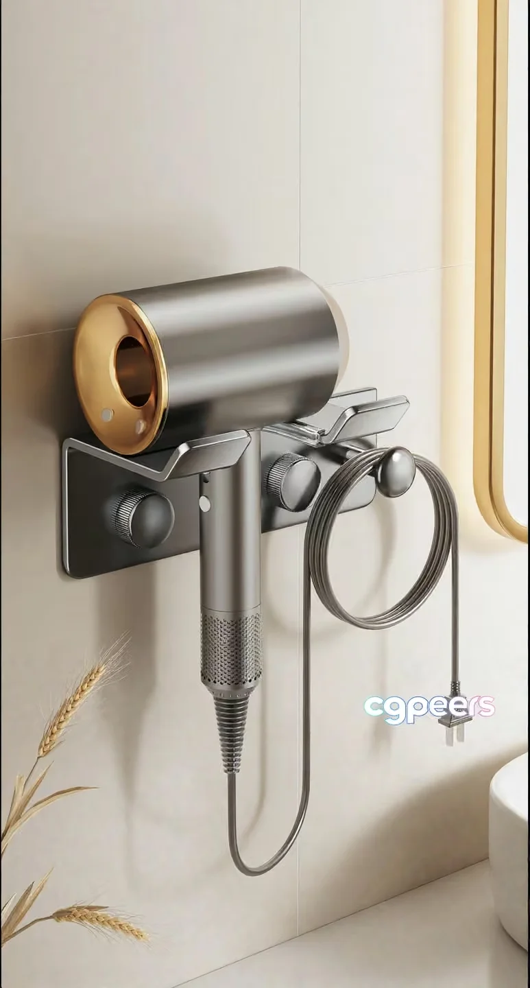 A Silver Hair Dryer 3D Model – 16887 – VRAY Render