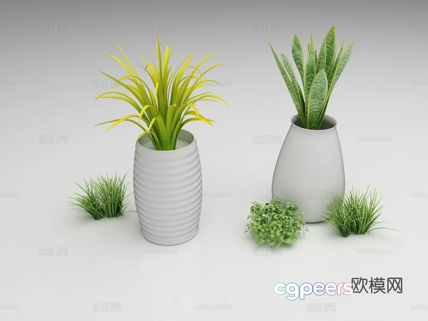 Vase Potted Plants Ornaments Flower Art Bonsai 3D Model