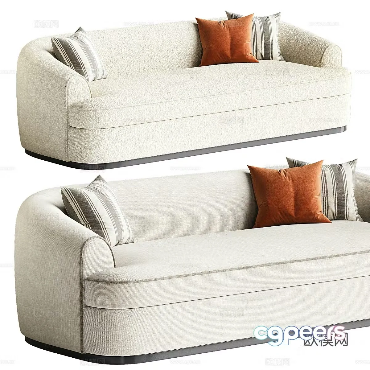 Modern Cream Style DINANT Casual Sofa 3D Model