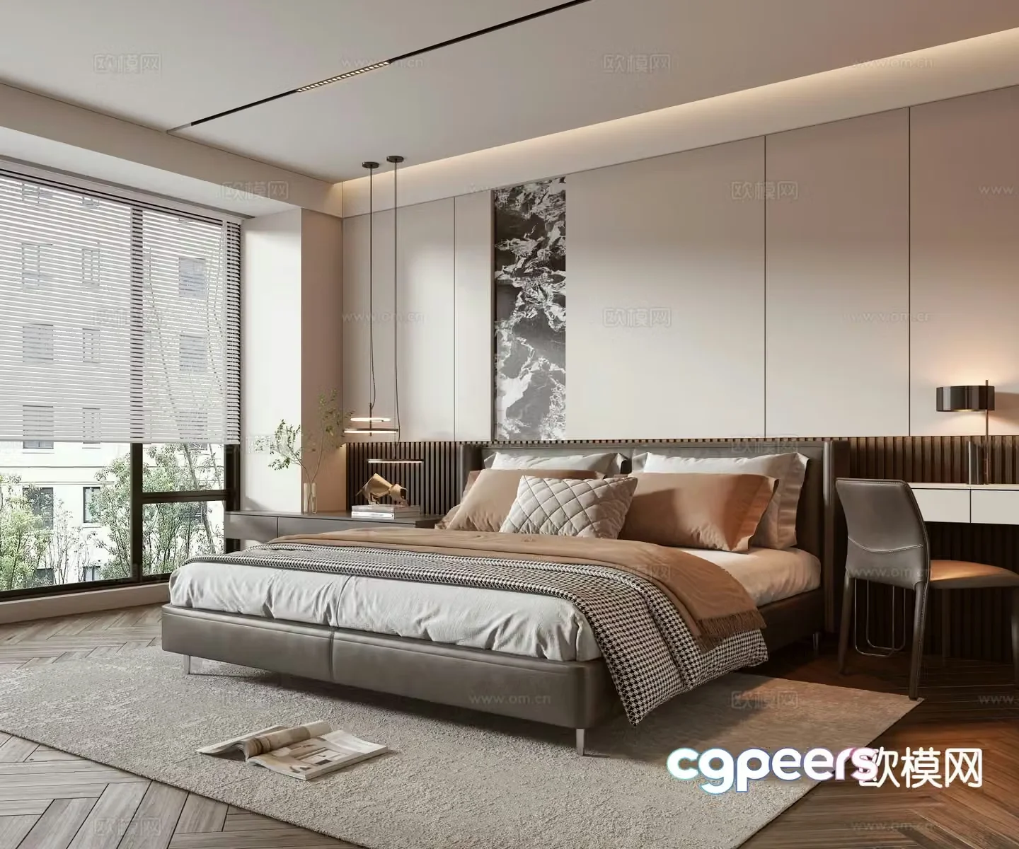 Modern bedroom master bedroom 3d model