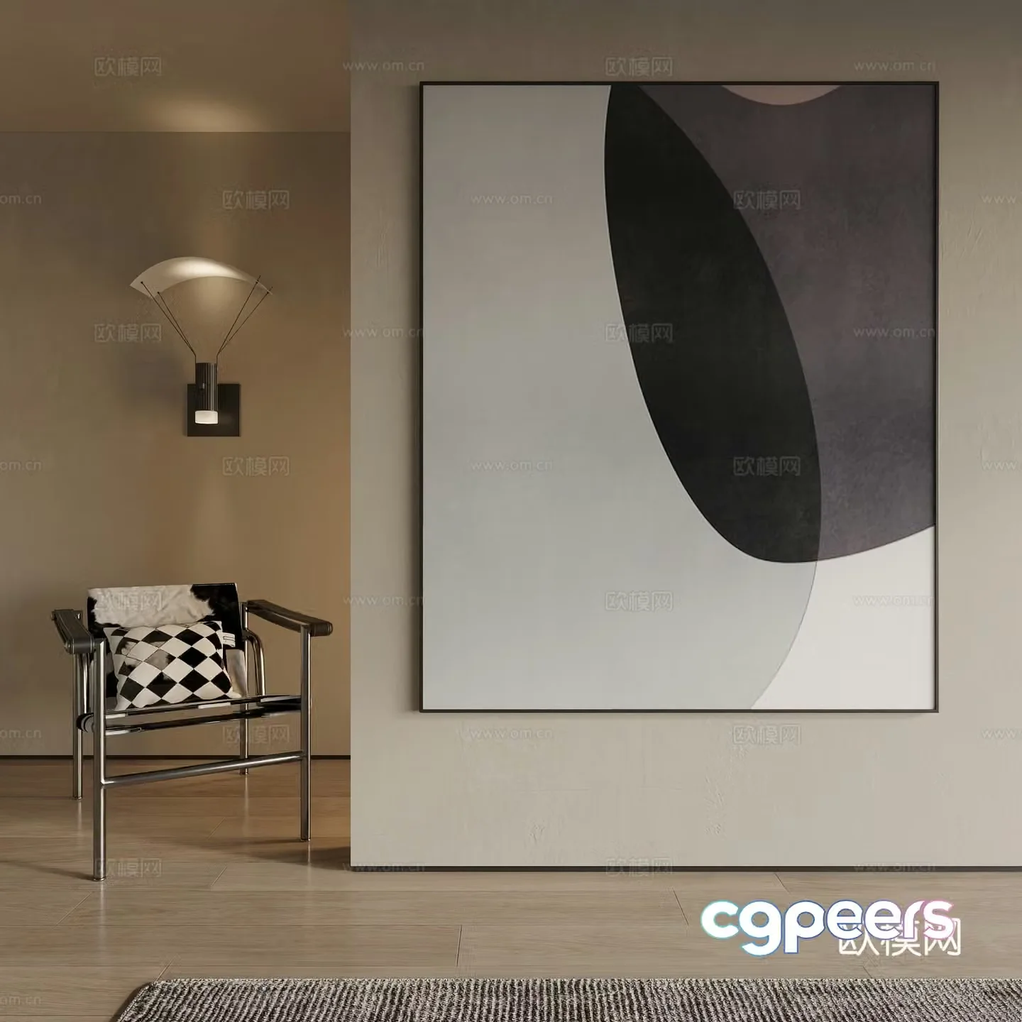 Modern decorative painting 3d model