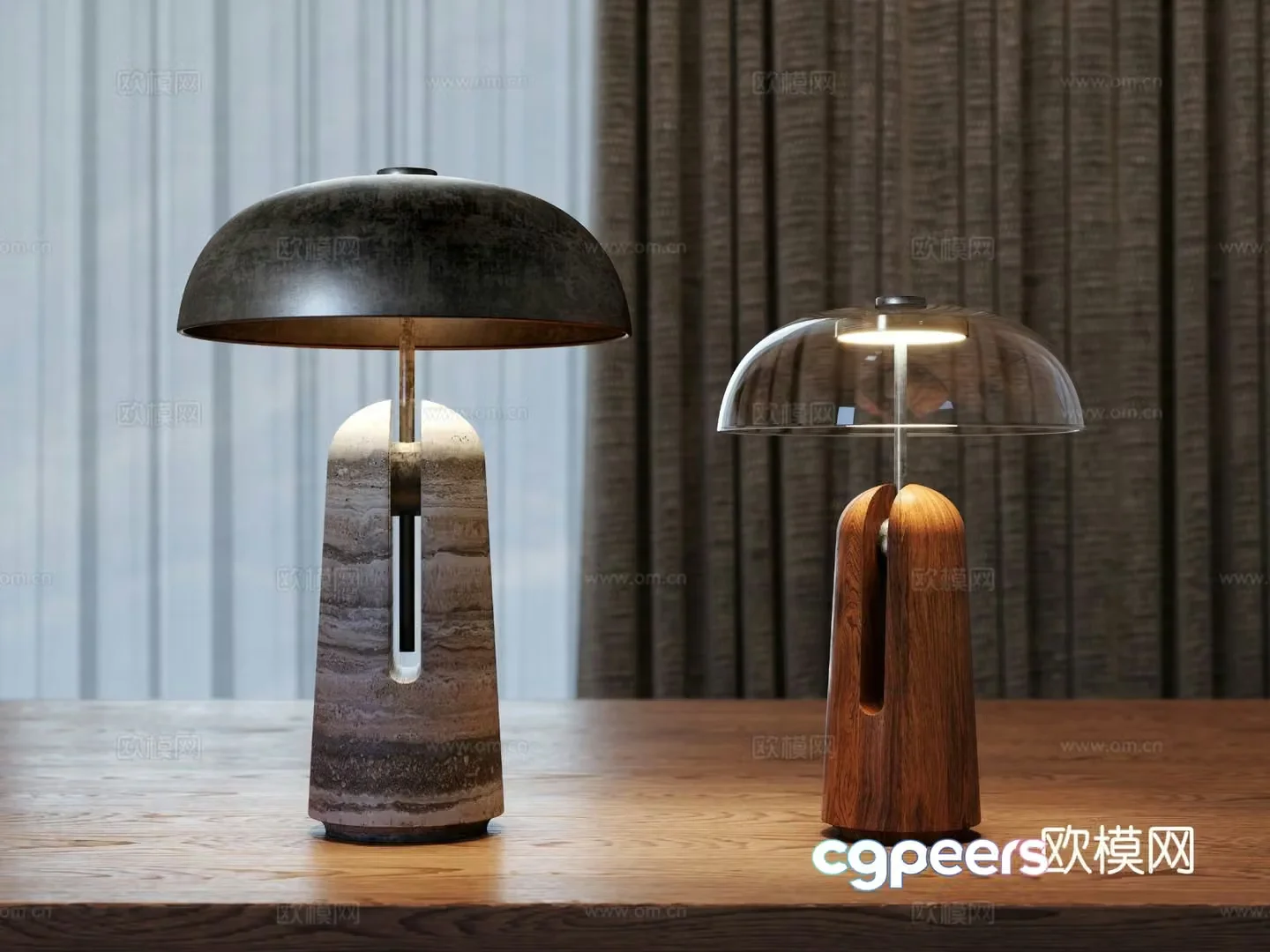 Medieval style table lamp bedside table lamp 3d model