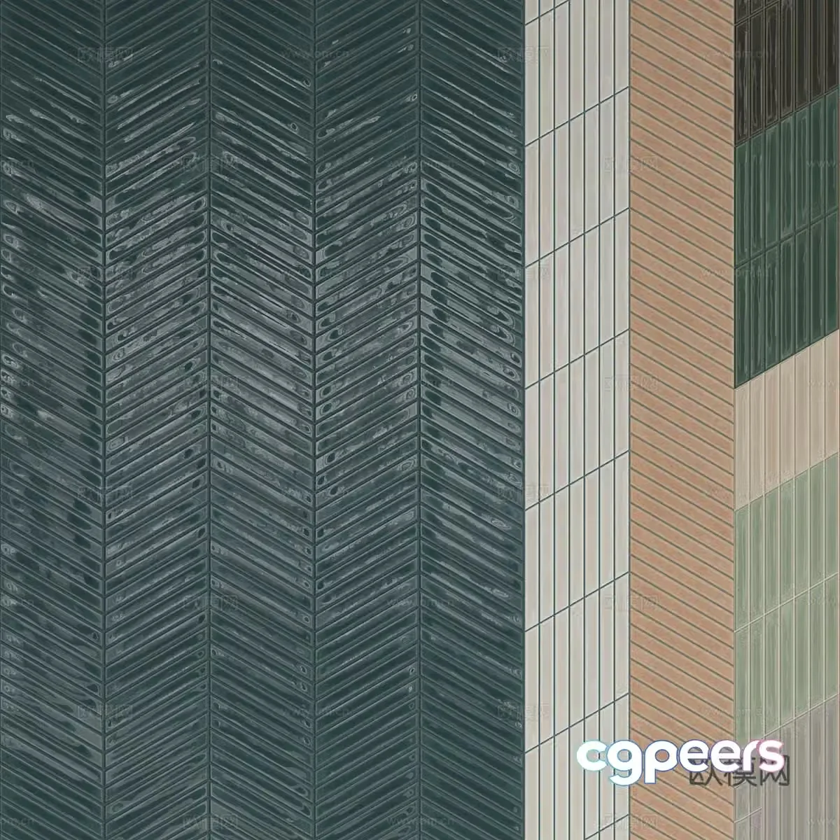 New Chinese style parquet tiles 3D model