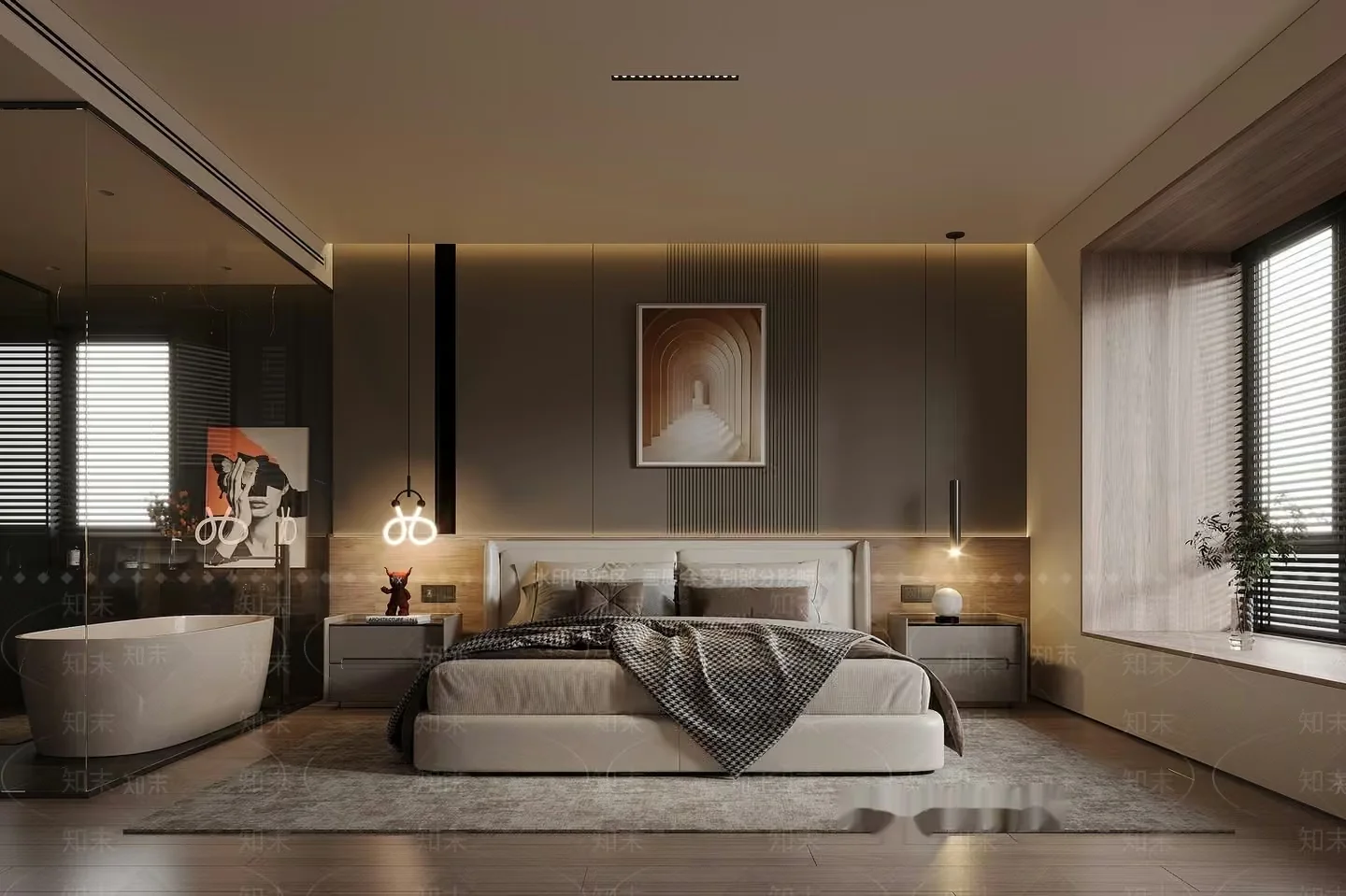Modern Master Bedroom 3D Model – 6856 – VRAY Render