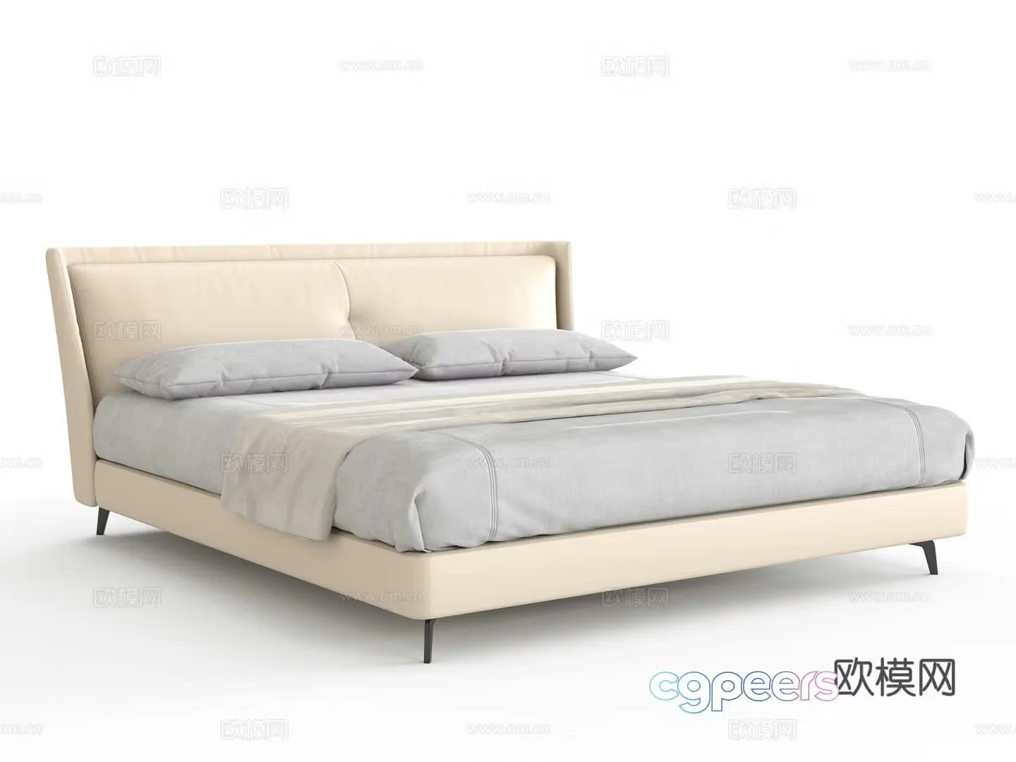 Double bed 3d model