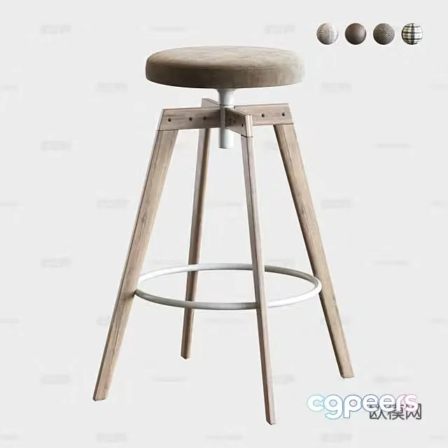 3D model of high-legged bar chair