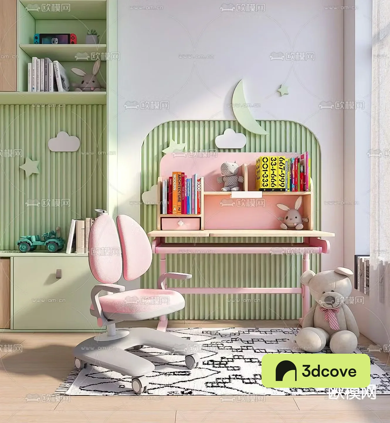 Modern children’s study desk and chair