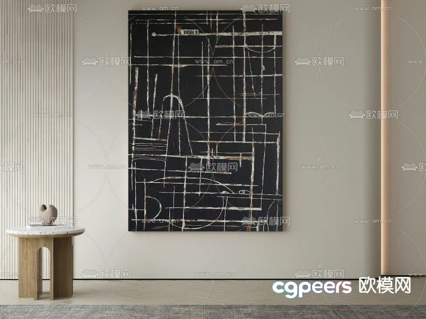 Modern Abstract Art 3D Model – 22364 – VRAY Render