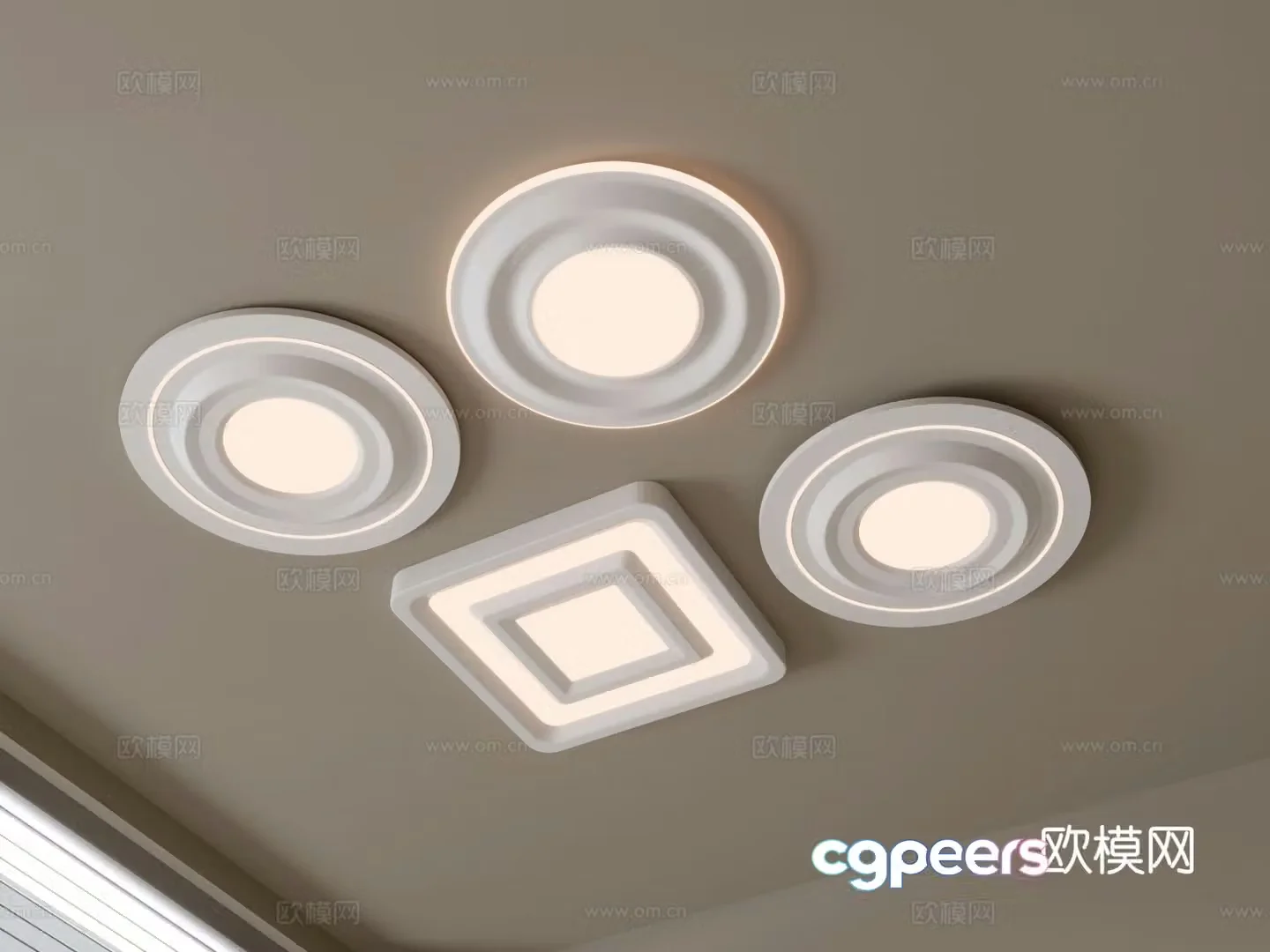 Modern geometric ceiling lamp 3d model