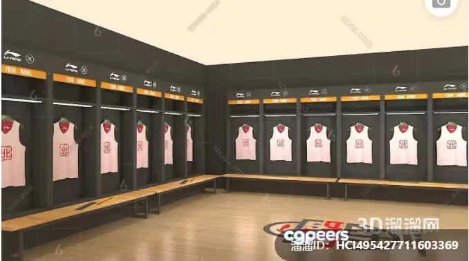 A Sports Locker Room 3D Model – 5597 – VRAY Render