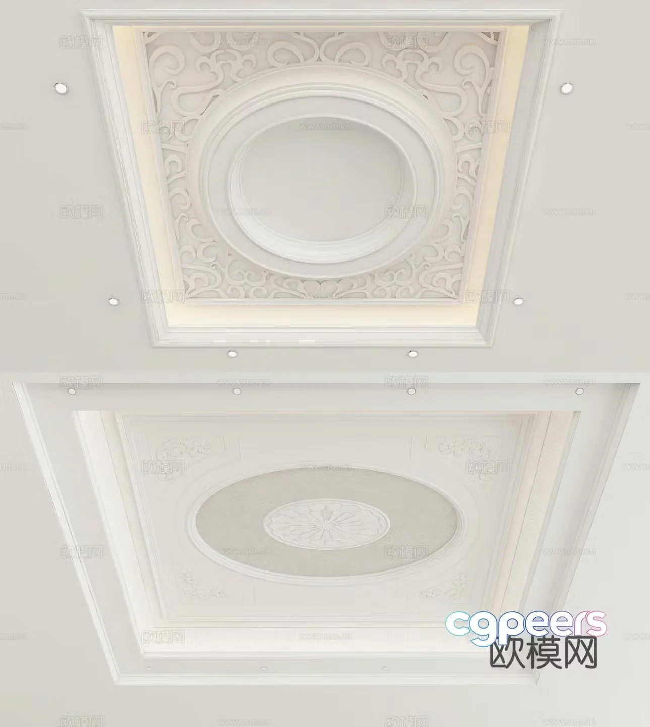 European style ceiling carved ceiling 3d model