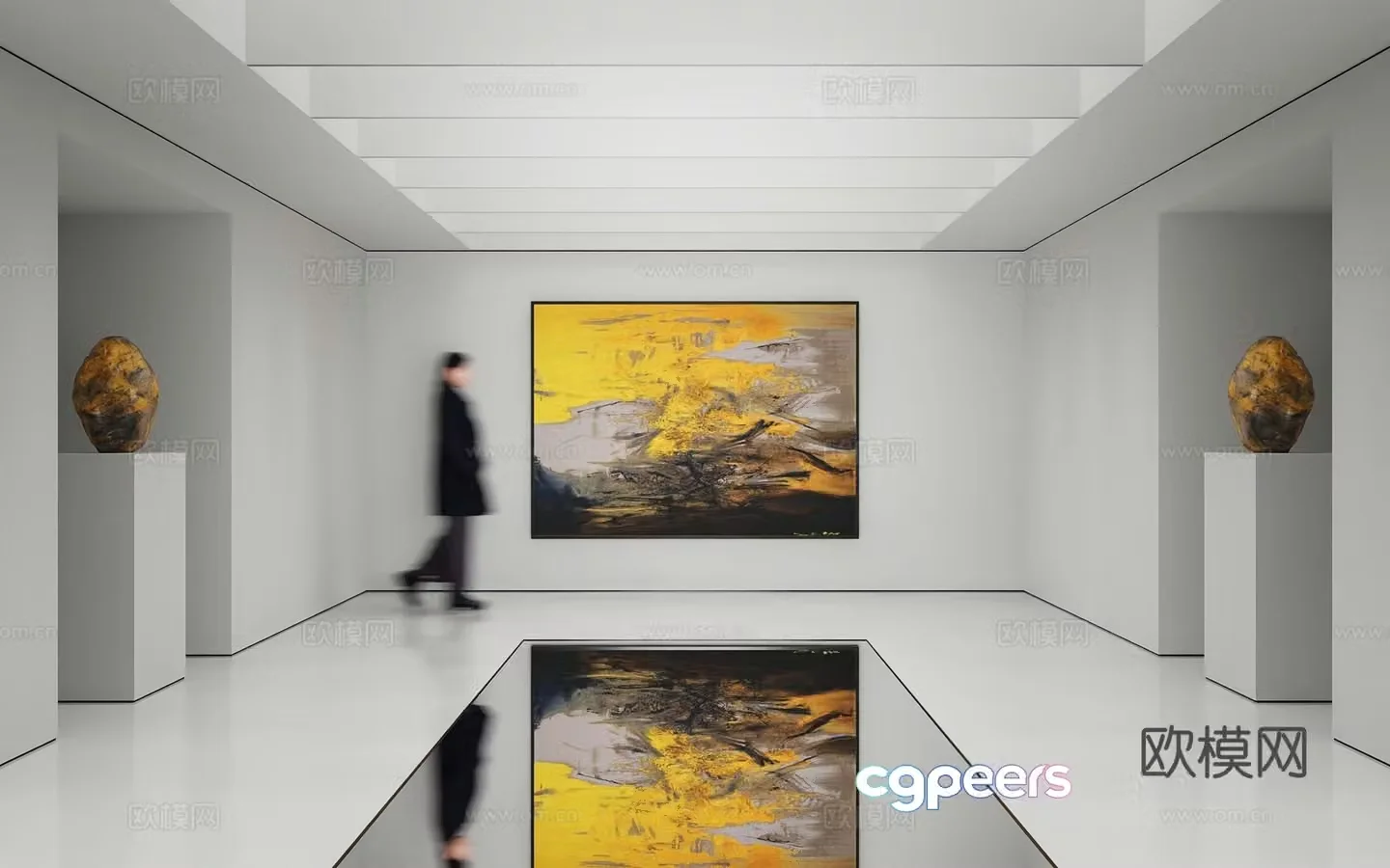 Modern abstract painting Decorative painting Art hanging painting 3d model