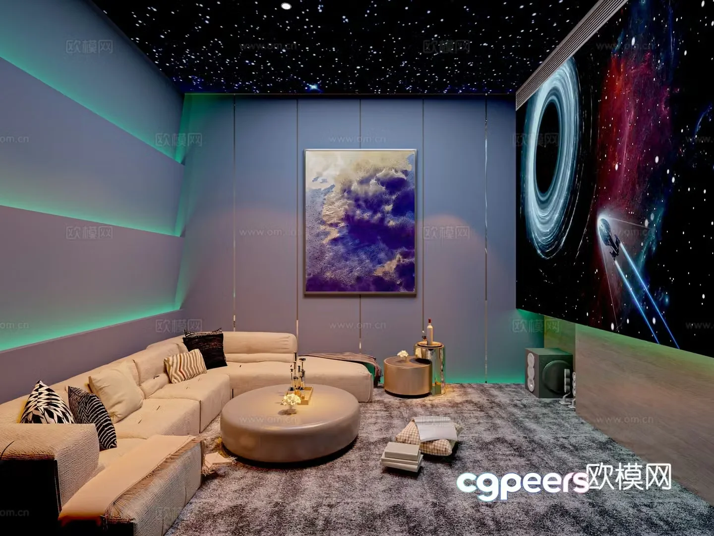 Modern audio-visual room audio-visual room 3d model