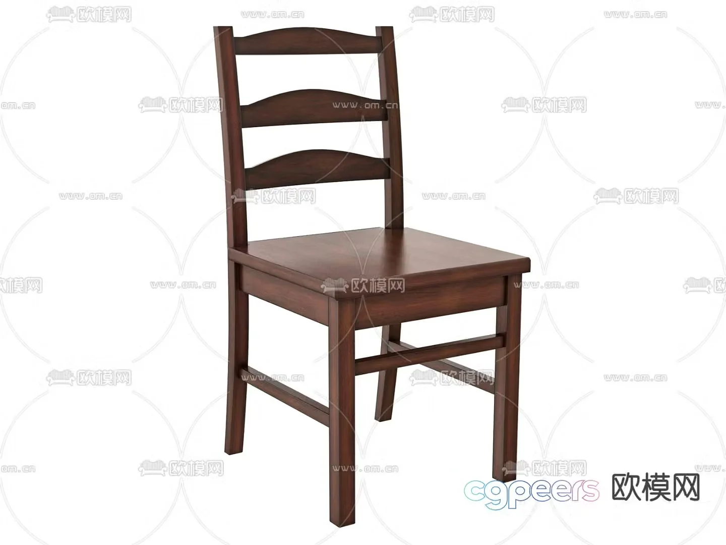 solid wood chair dining chair 3d model