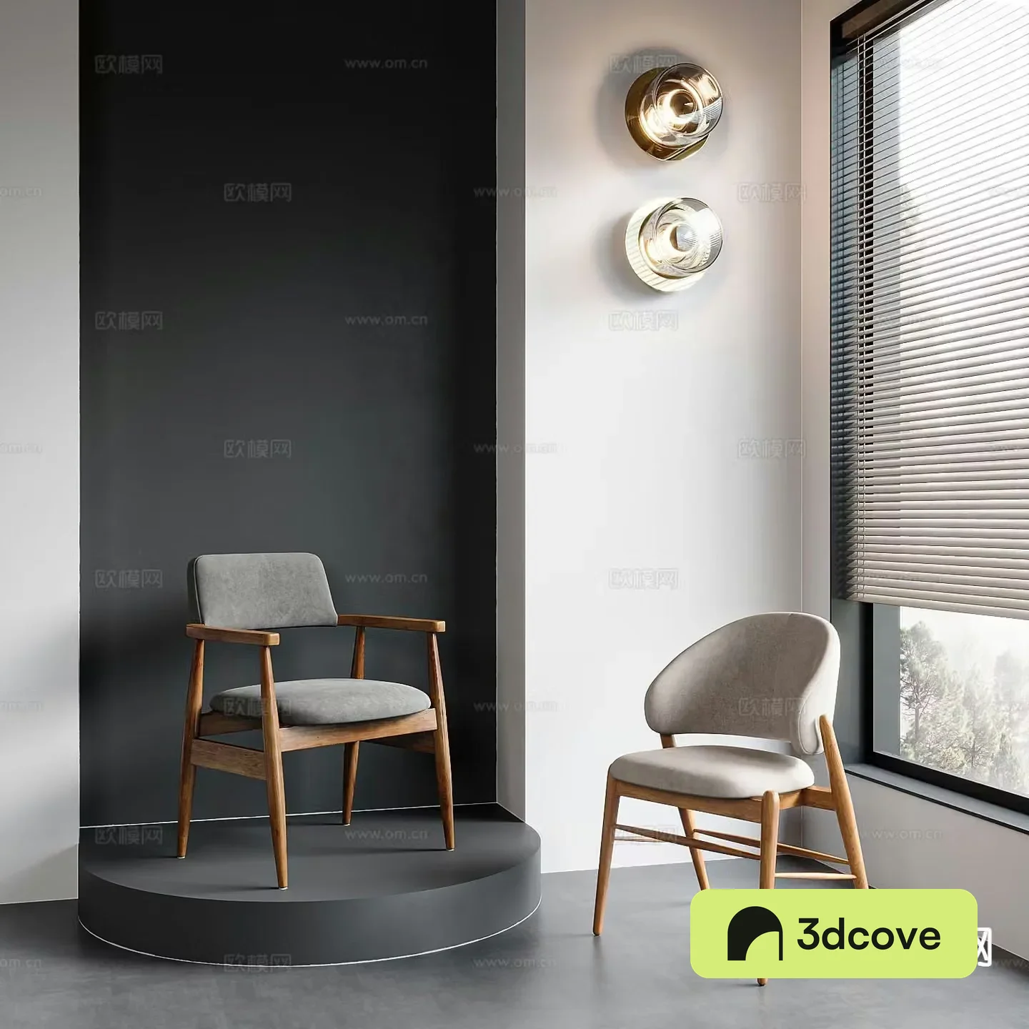 Log style single chair dining chair