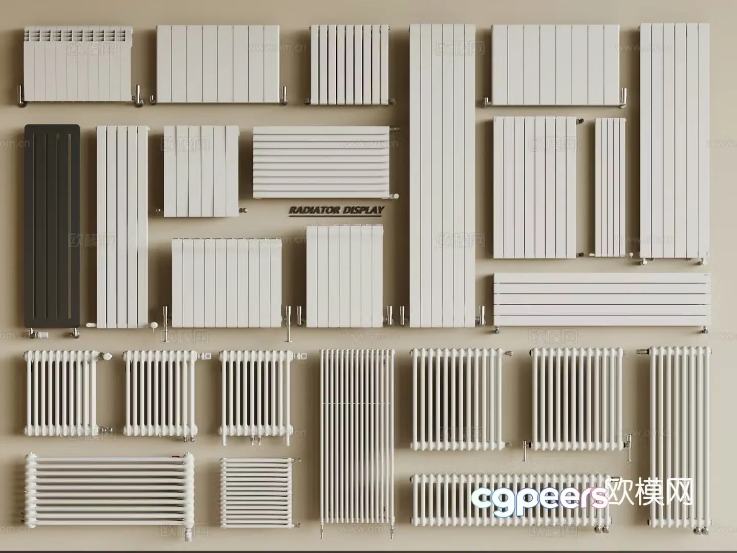 Modern radiator Heating pipe 3d model