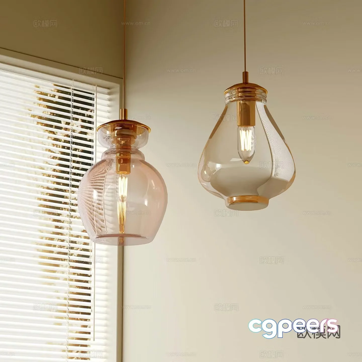12 French Cream-White Chandelier Fishing Line Chandelier Small Chandelier 3D Model