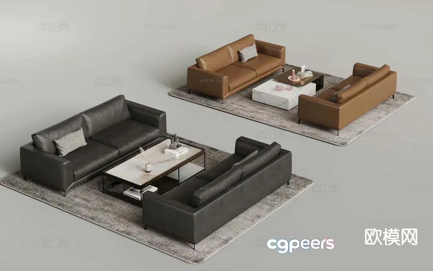 Modern sofa set 3d model