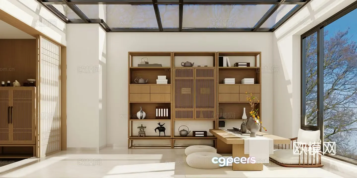 Song’s aesthetic tea room sun room tea room tatami tea room new Chinese tea room 3d model 3d model