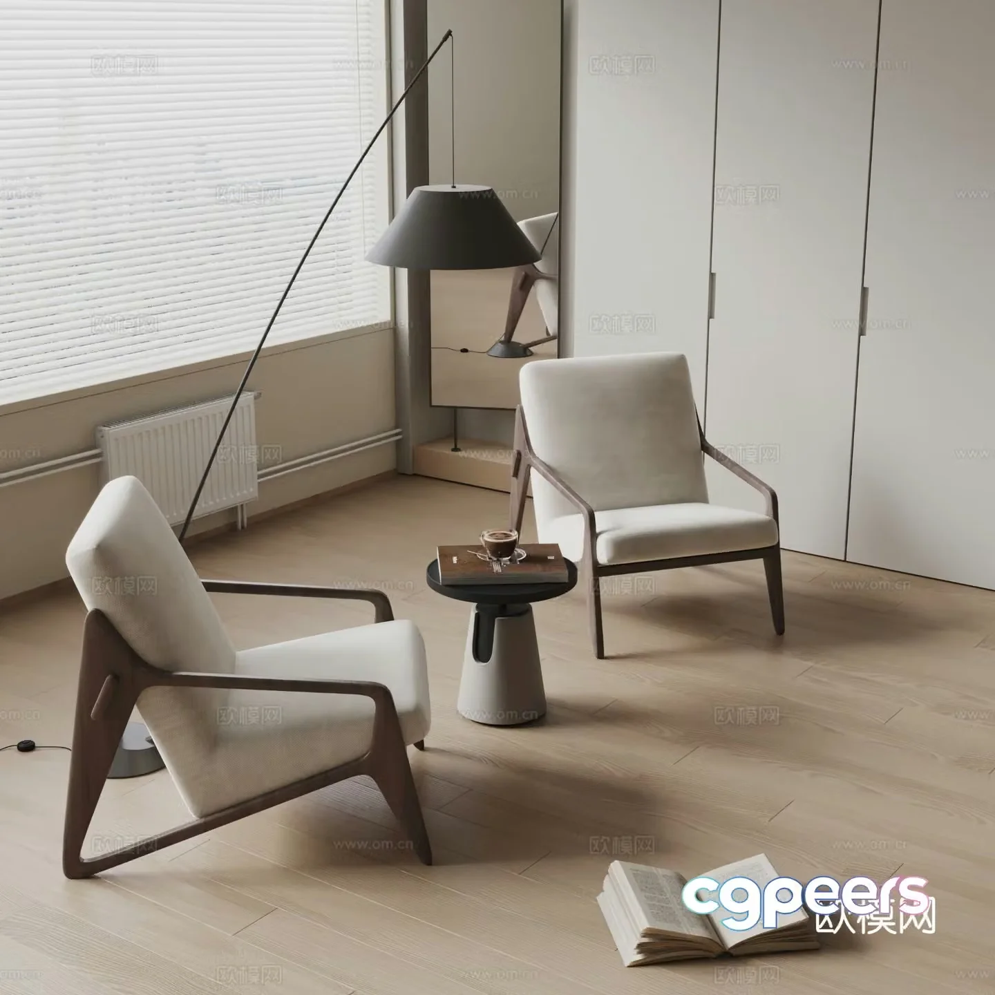 Modern chair leisure chair 3d model