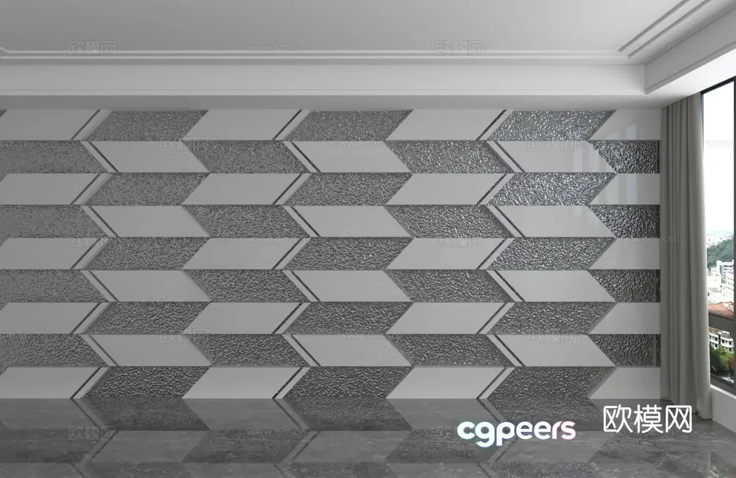 Modern background wall 3d model