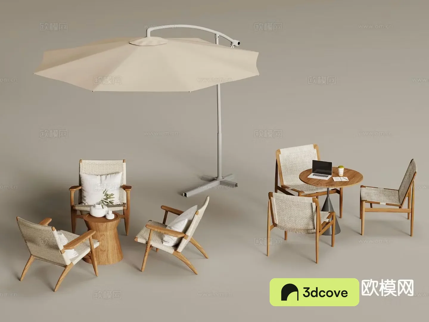Modern outdoor table and chairs