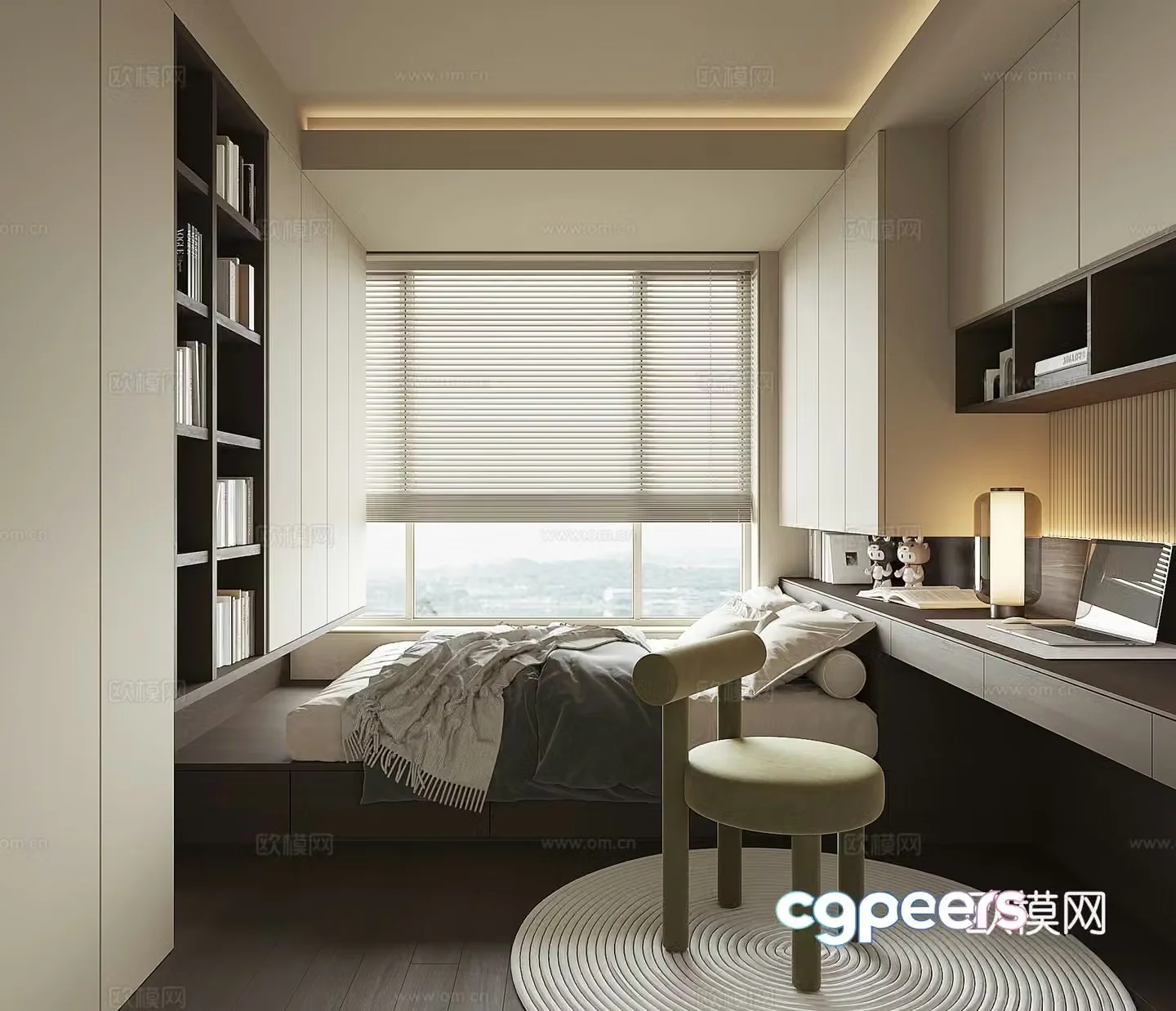 Modern tatami bedroom 3d model